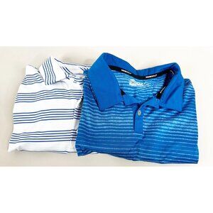 Nike Under Armor XXL  (Lot Of 2) Striped Polos Dri Fit & Heat-gear Shirts GUC